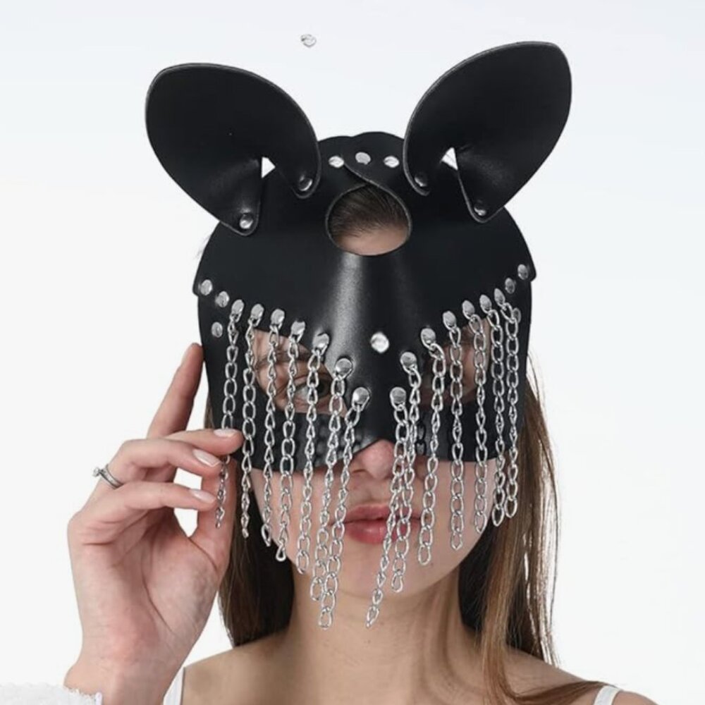 Leather Cat Mask - Picture 3 of 6